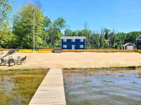 Beach Area Now Has A Grassy Area, Seating and Pergola 