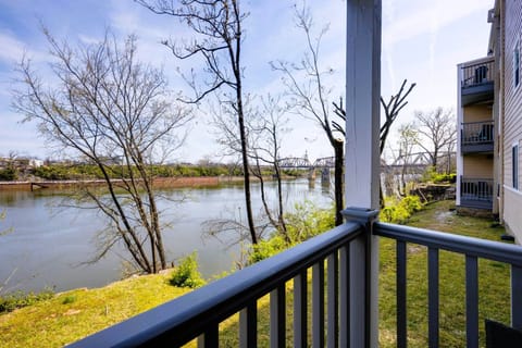 Balcony views that make you feel like you're floating on a peaceful river 🚤 #SereneScenes