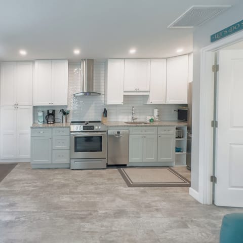 Bright kitchen with cooking essentials