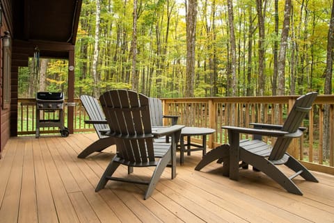 deck seating and gas grill