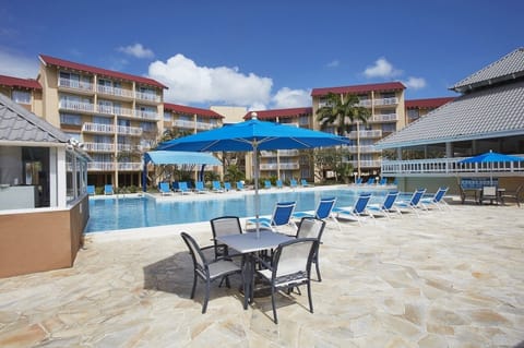 Sip morning coffee by the pool on sunny stone terraces.