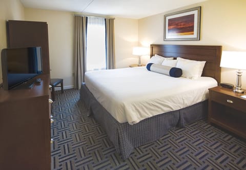 Master bedroom has a king-size bed.
