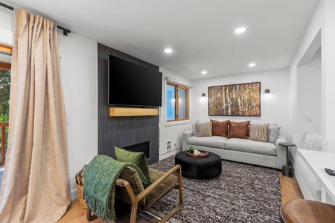 Snow Flower 44's living room with modern and cozy furnishings.