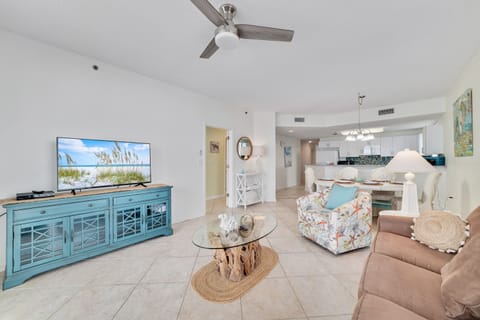 Enjoy a movie on the flatscreen tv