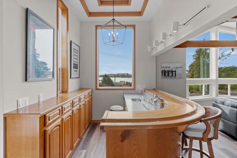 Upstairs bar and living room
