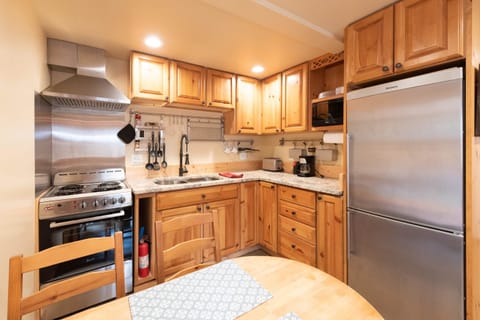 Studio kitchenette and dining area