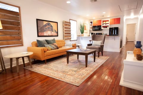 Cozy space with uniquely crafted shutters to allow for additional light.