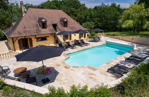 Private heated swimming pool with sun terrace and full countryside privacy