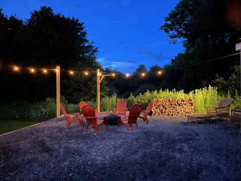 Peaceful scene around the firepit