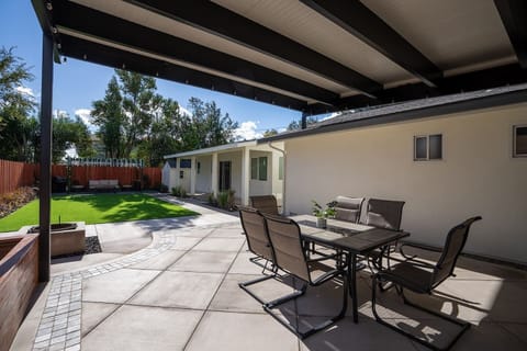 A cozy patio for relaxing and entertaining.