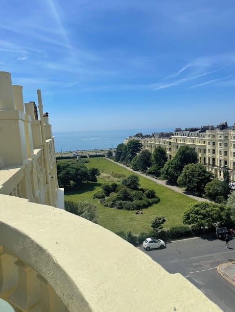 The view from the balcony is the best view in Brighton.
