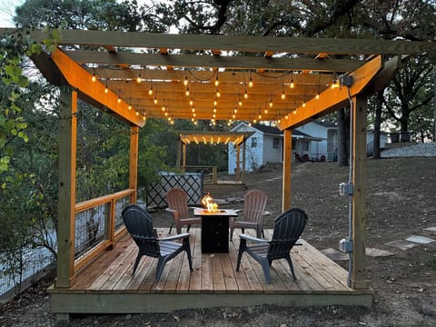 Pergola with fire pit