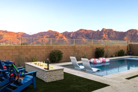 The saltwater pool can be heated for an additional fee. Spa heat included!