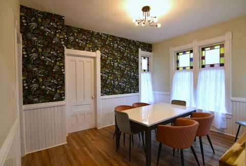 Dining room with marble top table