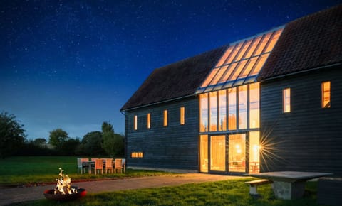 The Old Barn exterior at night