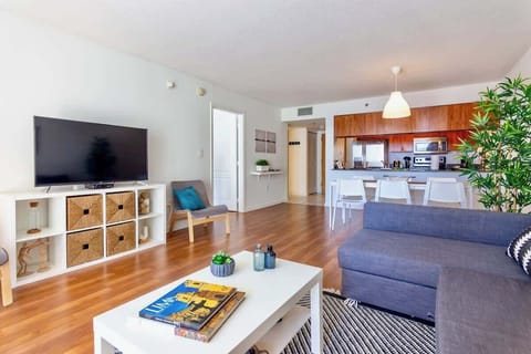 A lovely living room equipped with a smart TV