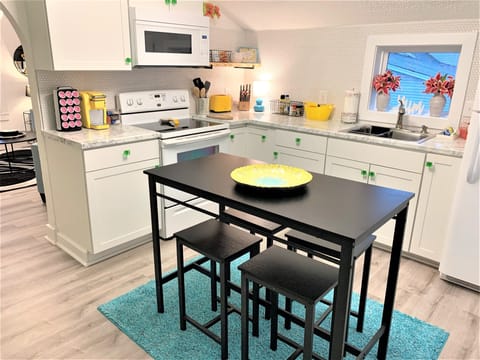 Stocked kitchen with cooking essentials. 