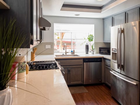 Our fairly large fully equipped kitchen comes with free coffee