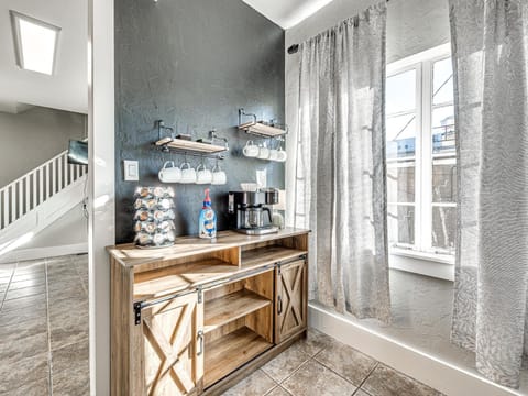 Coffee, tea, and hot chocolate are provided to help start your day off right.