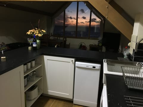 Kitchen area and sunset views