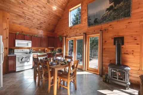 Bear Den Kitchen, featuring a gas fireplace