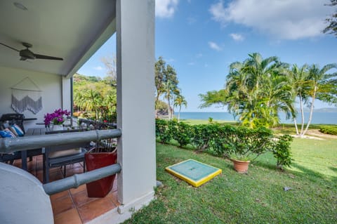 Backyard space with a sunny ocean view