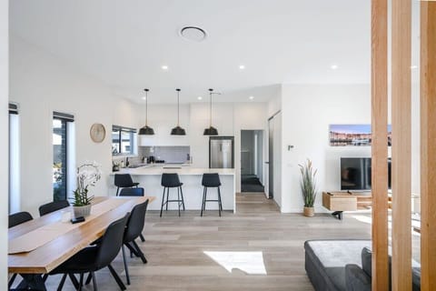 Modern furnishing include a 7 piece dining suite