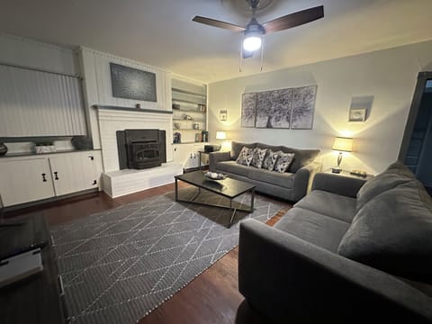 Living Room with Wood Burning Insert 