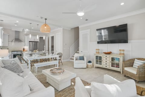 The main floor is fully furnished to accommodate the entire group for cooking, dining and entertainment.