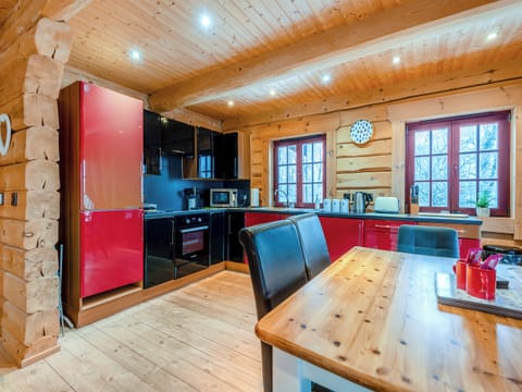 Kitchen area | Ty Afal - Dwr Y Felin Log Cabins, Carno