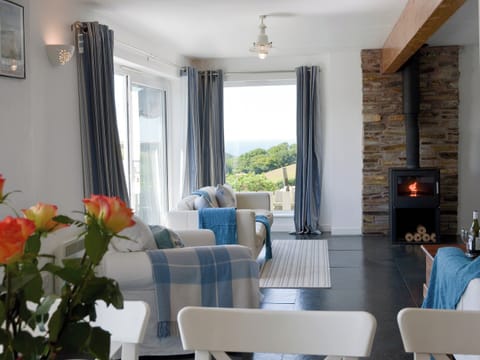 Impressive lounge with wood burner | Roskear, Crackington Haven, near Bude
