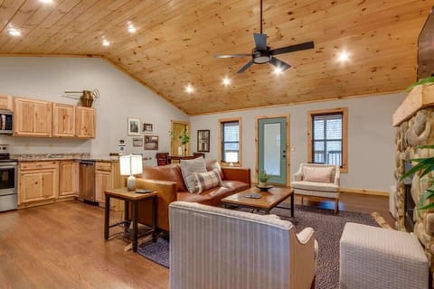 Cozy up in the living room. Get a fire going and warm up.