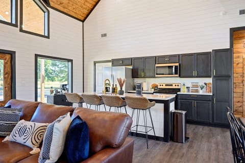 Whip up home cooked meals in the fully stocked kitchen