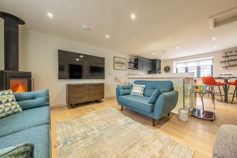 First floor: The open-plan living area is on the first floor