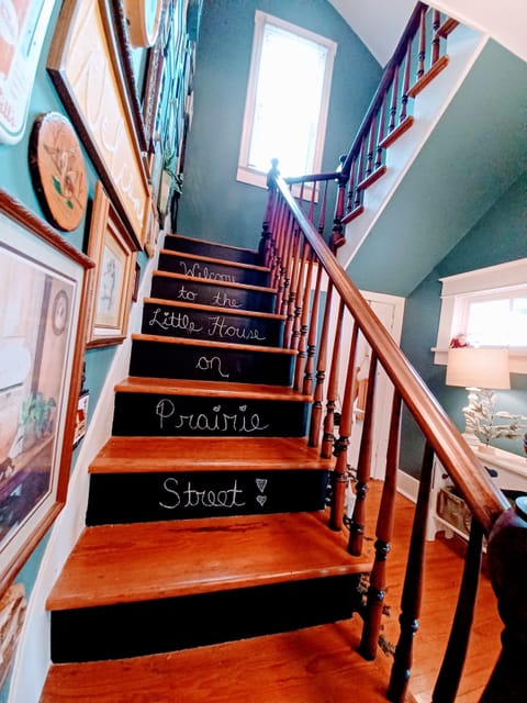 Guests can sign the back of the Historic two-story staircase!