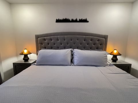Master Bedroom Suite - King Sized bed with recessed lighting