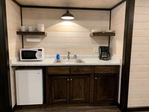 Kitchenette stocked with all the essentials.