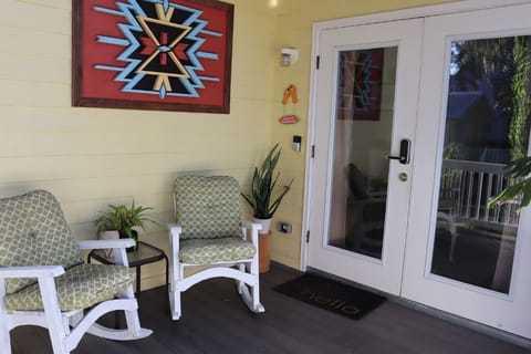 Private and serene back porch 