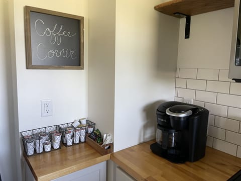 Help yourself to the Keurig or grounds to make a pot