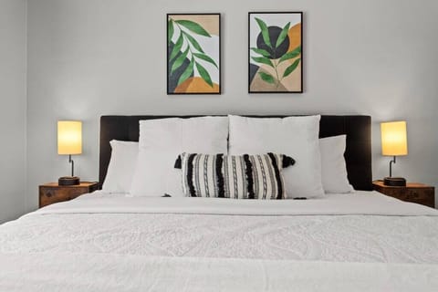 Nestle into the King bed for a restful night of sleep. Blackout curtains for sleeping in late is a bonus.