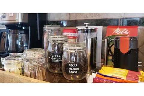 Complimentary coffee bar includes your choice of regular or decaf coffee & tea