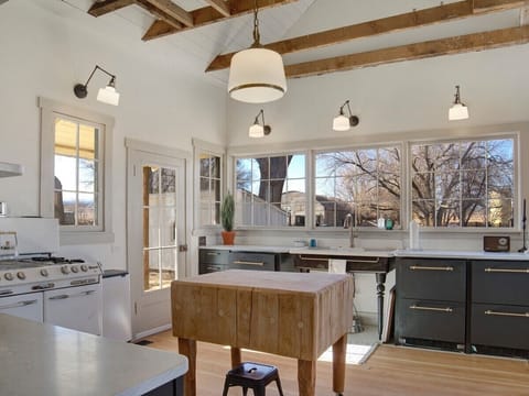 Kitchen looking west.