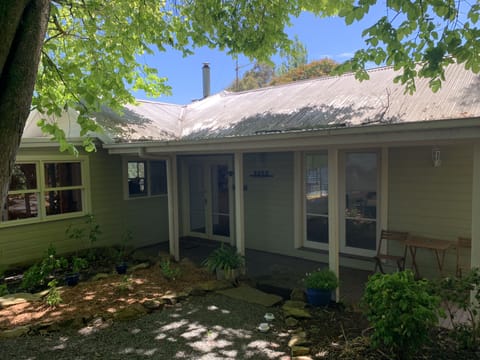 Charming country cottage, with shady golden elm tree and flourishing garden.
