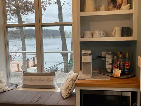 Window seat with lake view