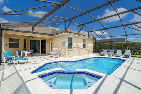 Spacious pool deck with plenty of loungers