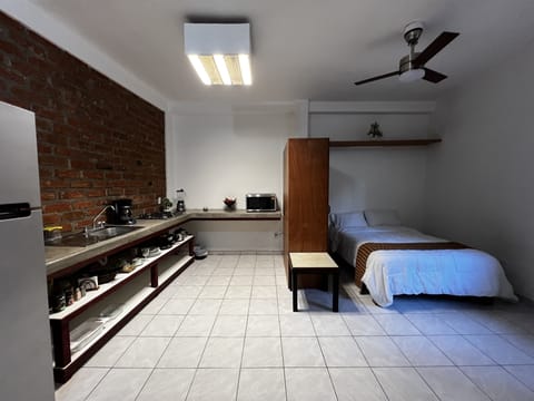 Studio type Apartment with a full kitchen.