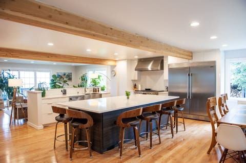 Open kitchen with large island