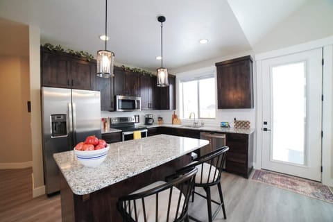 From the modern appliances to the wide array of cookware, this kitchen has everything you'll need to whip up meals for the whole group.