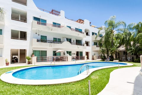 The swimming pool at the tropical Margaritas complex