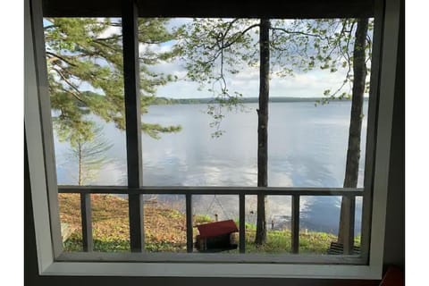 The windows in the house are huge and look out directly onto the lake.